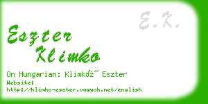 eszter klimko business card